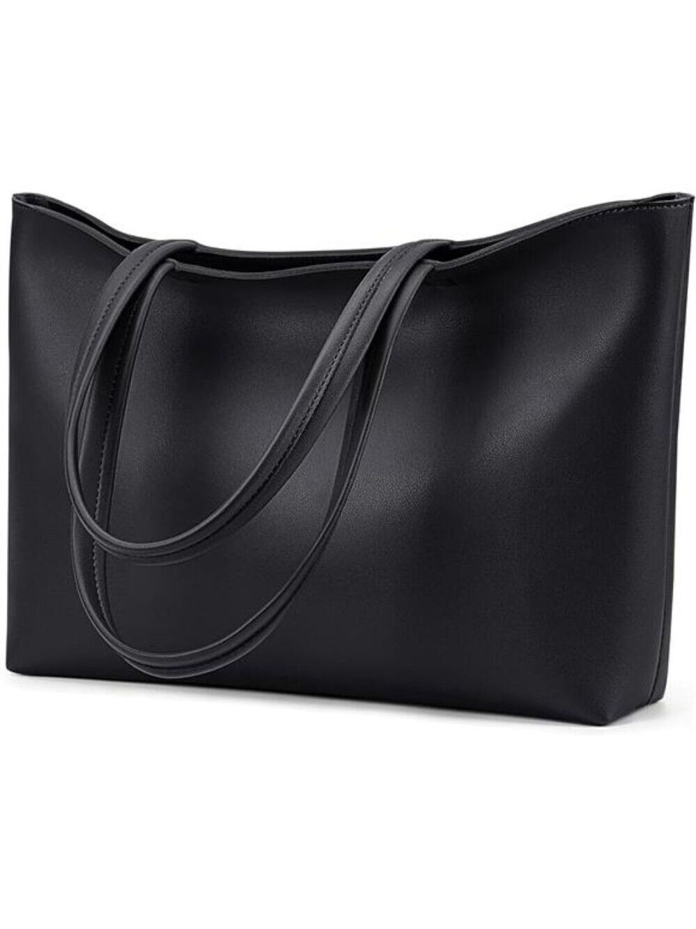 Faux Leather Tote Bag for Women Zipper Shoulder Bag Work College Casual Purse